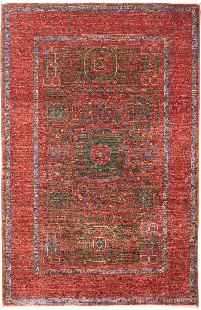 Mamluk Tappeto orientale 100 x 150 Verde (Pakistan) Annodato A Mano