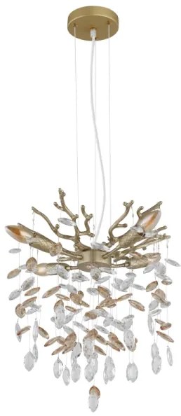 Globo 64138HG - Lampadario a sospensione su cavo QUEENA 4xE14/40W/230V dorato