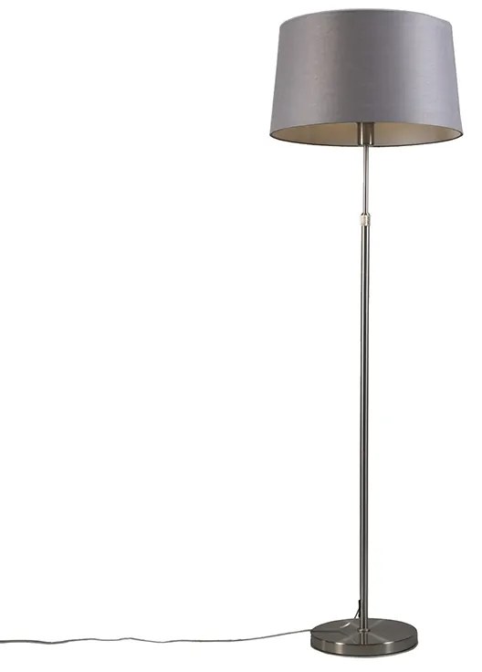 Lampada da terra in acciaio con paralume grigio 45 cm regolabile - Parte