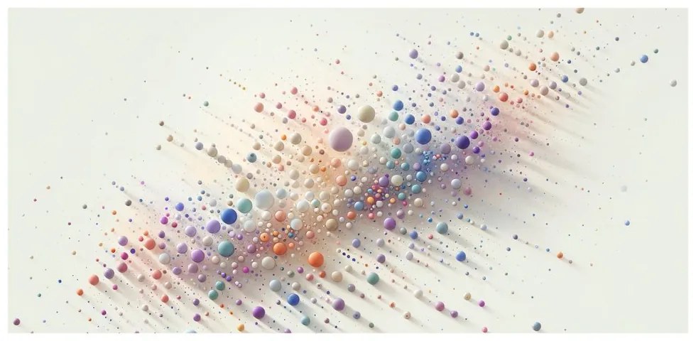 Quadro su tela – Esplosione di bolle colorate sulla tela