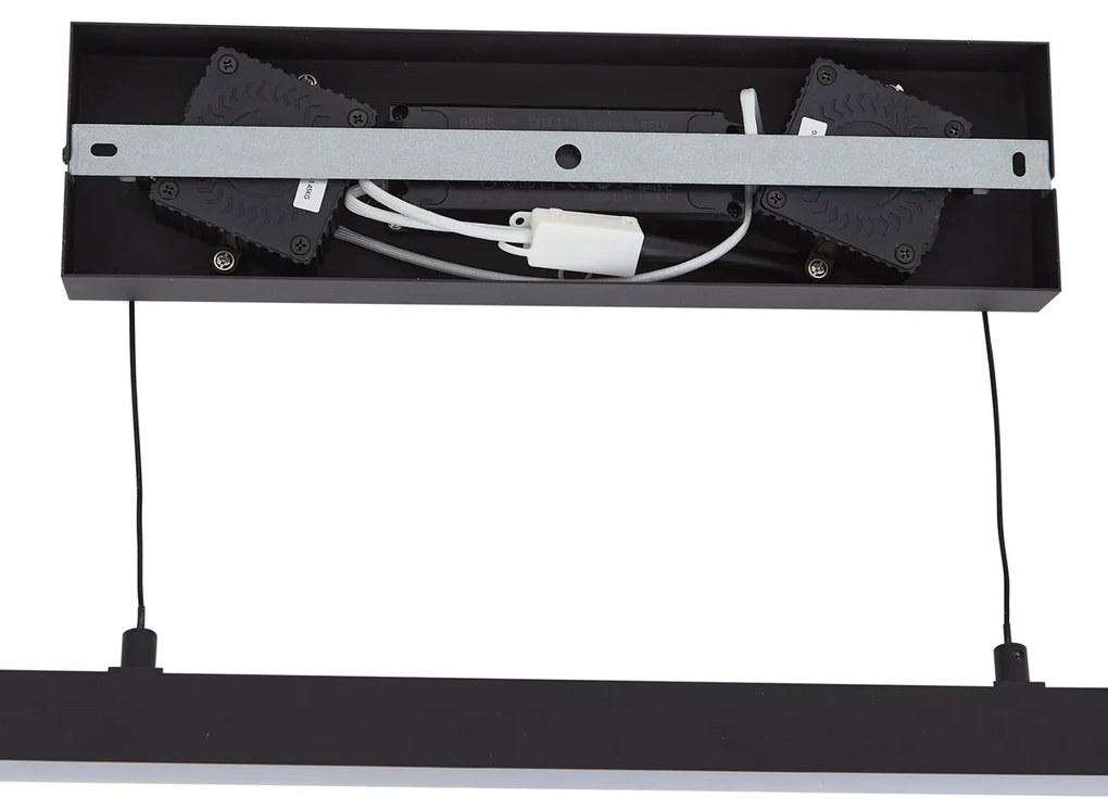 Lampada a sospensione moderna nera con vetro fumé con LED Easylift - Catch