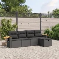 Set Divani da Giardino 5 pz con Cuscini in Polyrattan Nerocod mxl 113766