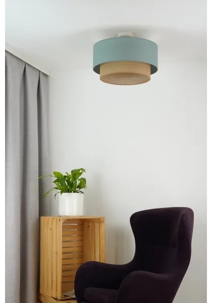 Duolla - Lampadario a plafone  BOHO 1xE27/15W/230V diametro 45 cm verde/marrone