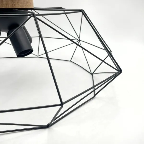 Brilagi - Plafoniera WOODY BASKET 3xE27/60W/230V Ø 60 cm rovere