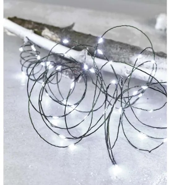 Catena luminosa LED da esterno, 75 LED su 12,5 m, IP44, bianco freddo