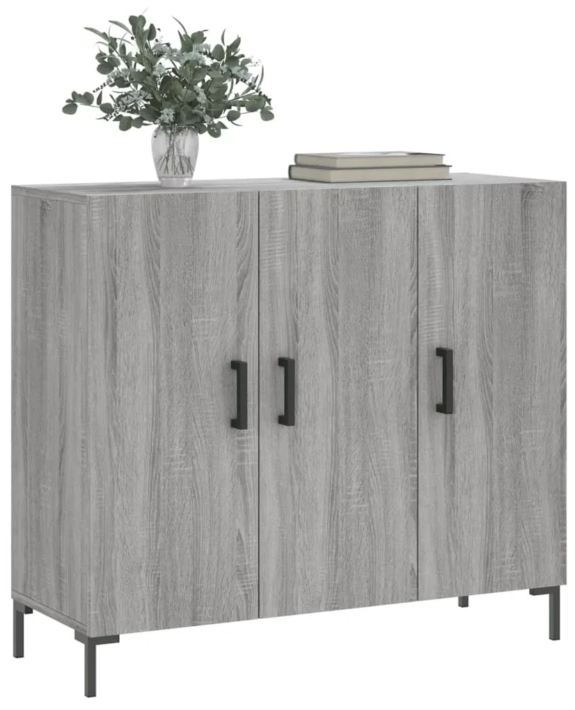 Credenza grigio sonoma 90x34x80 cm in legno multistrato
