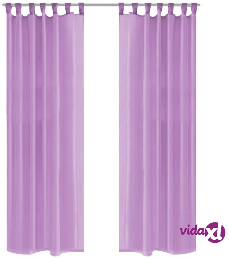 vidaXL 2 Pz Tende in Voile 140x225 cm Lilla