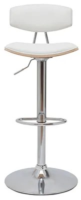 Sgabelli da bar design regolabili bianco e legno chiaro (set di 2) VASCO