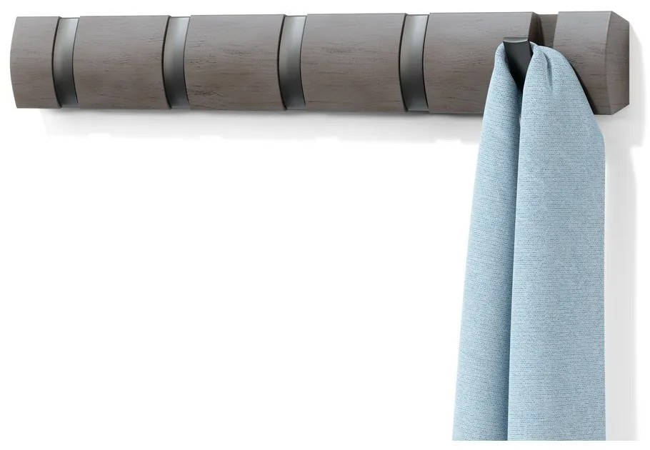 Appendiabiti da parete grigio chiaro in legno di pioppo Flip - Umbra