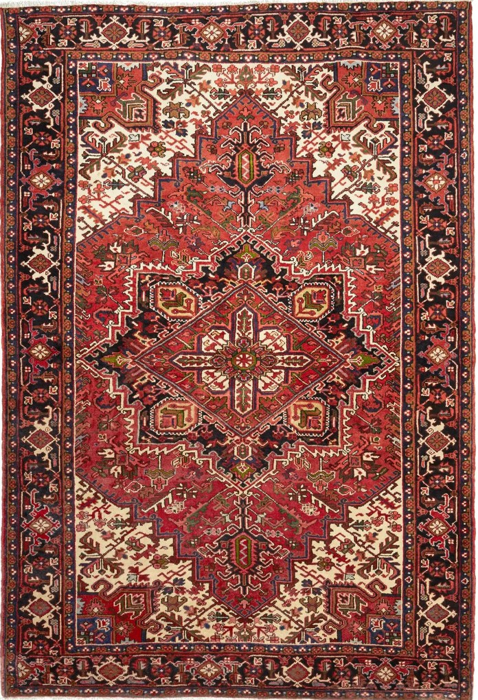 Heriz Tappeto persiano 310 x 210 Rosso (Iran) Annodato A Mano