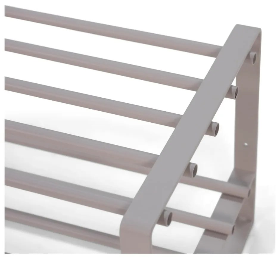 Scarpiera grigio tortora in metallo 70x29x27 cm Rex – Spinder Design