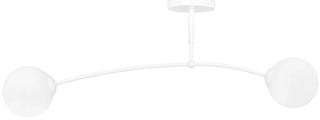 Lampadario a Sospensione in Acciaio e Vetro PREGOS 2 Nero/Bianco 2xE14
