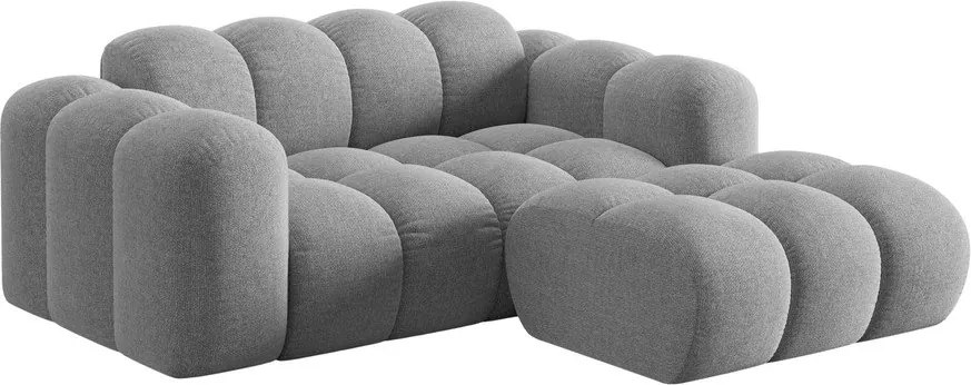 Divano angolare grigio chiaro (con penisola a destra/con chaise lounge) con rivestimento in ciniglia Treno – Cosmopolitan Design