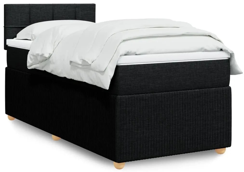 Giroletto A Molle Con Materasso Nero 90x200 Cm İn Tessuto /
