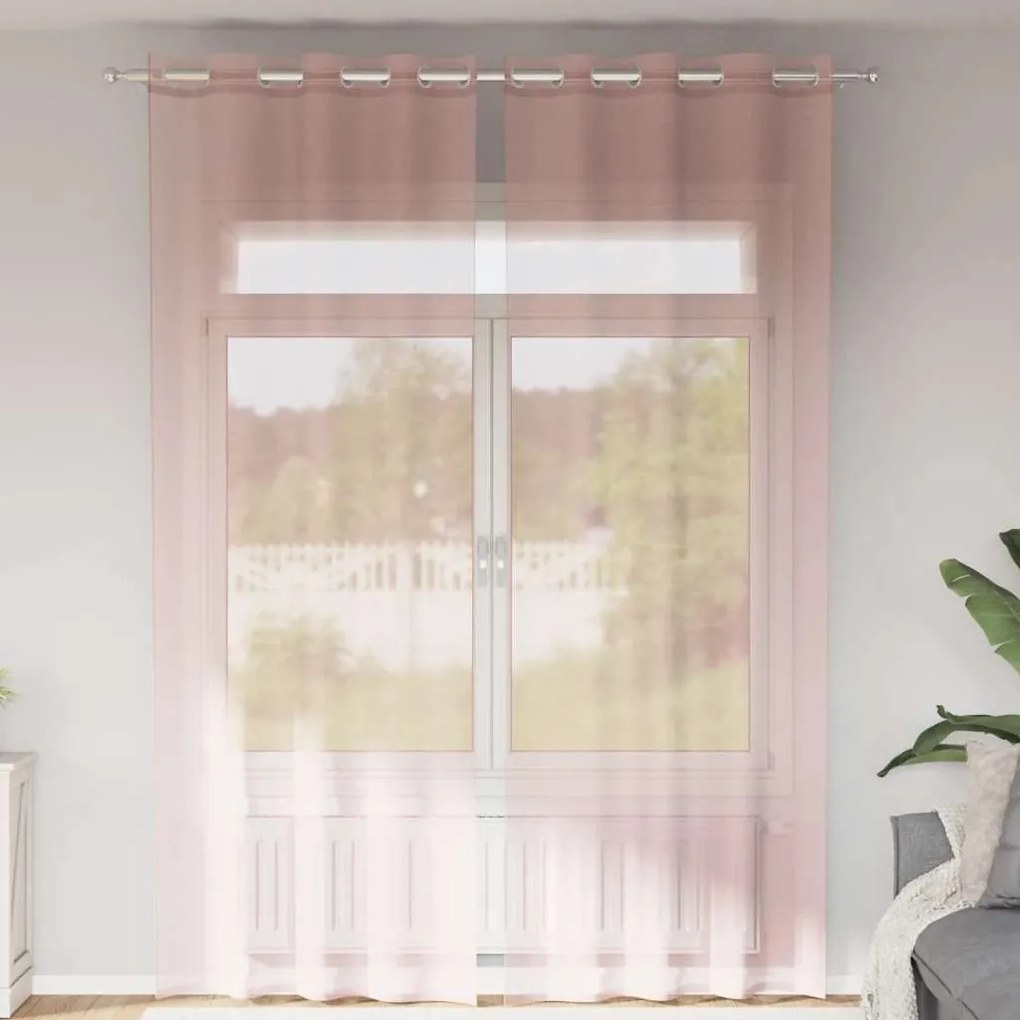 Tende İn Voile Con Occhielli 2 Pz Rosa 140x300 Cm /