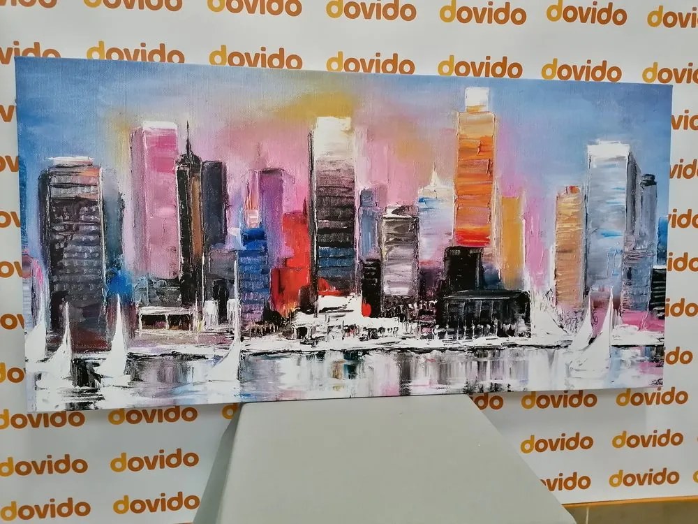 Quadro su tela – Città costiera