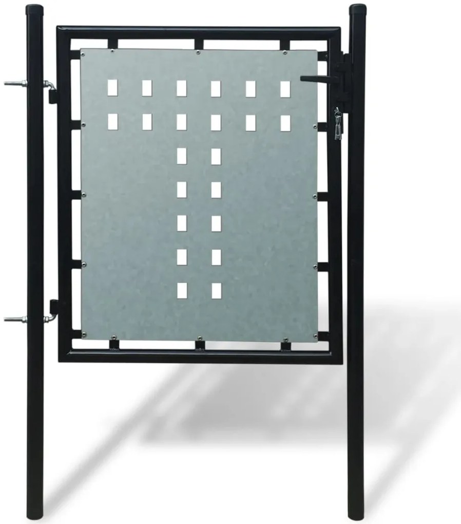 Cancello Per Recinzione Singolo Nero 100 X 125 Cm /