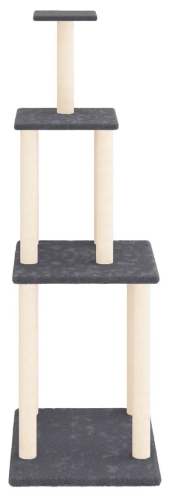 Albero per gatti con tiragraffi in sisal grigio scuro 149 cm