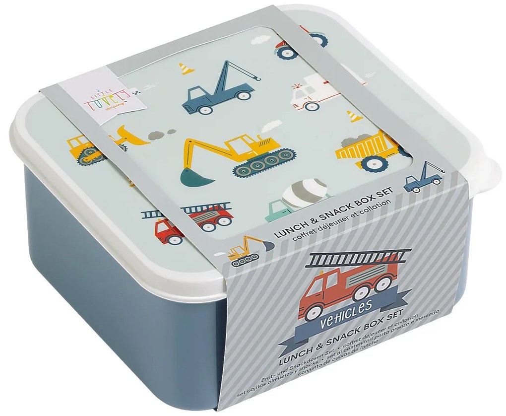 A Little Lovely Company - set di quattro scatole merenda - veicoli