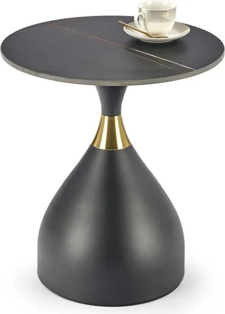Tavolino da caffè Scalita effetto marmo/oro