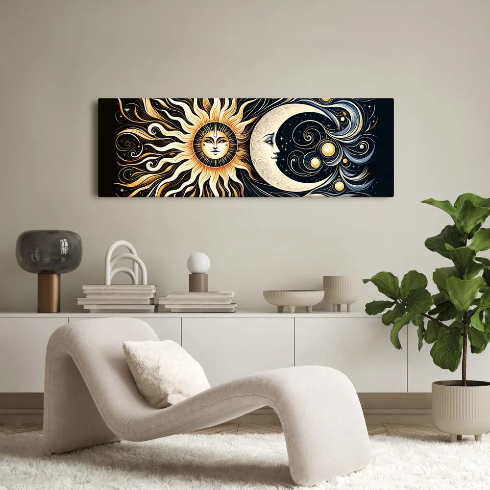 Quadro su tela – Simbolo solare e lunare
