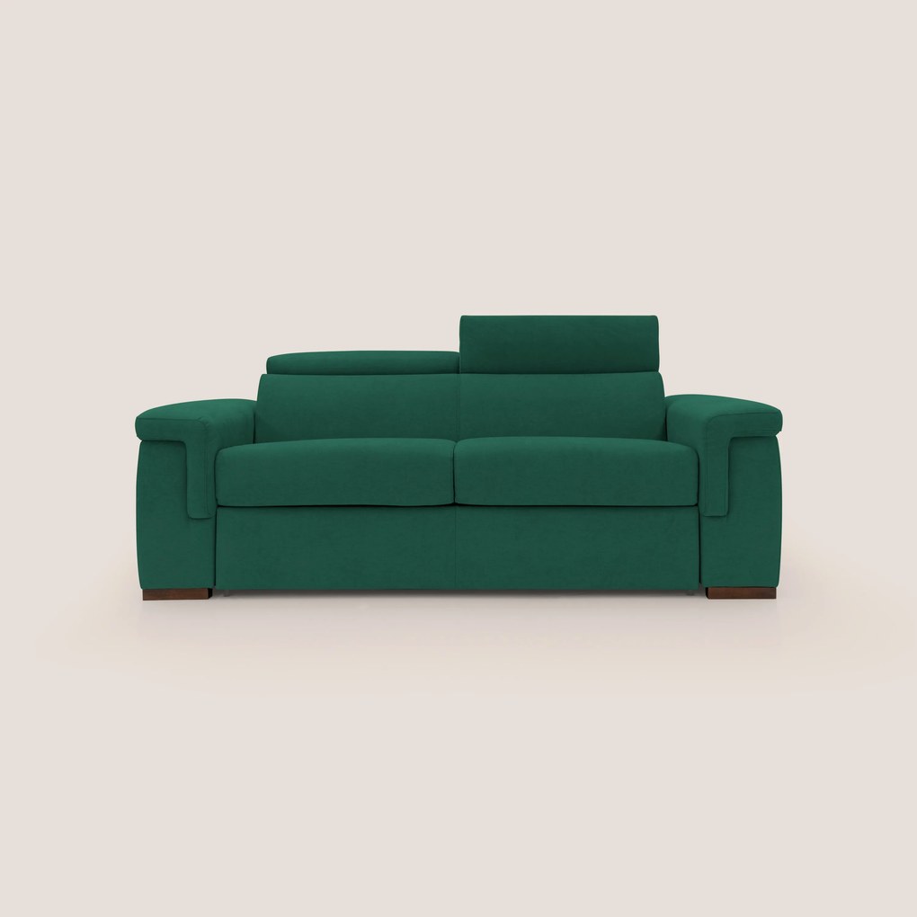 Giunone divano letto con materasso alto 18 cm e poggiatesta reclinabili in tessuto impermeabile T02