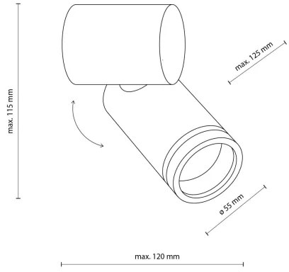 Faretto da parete JET SET 1xGU10/10W/230V nero