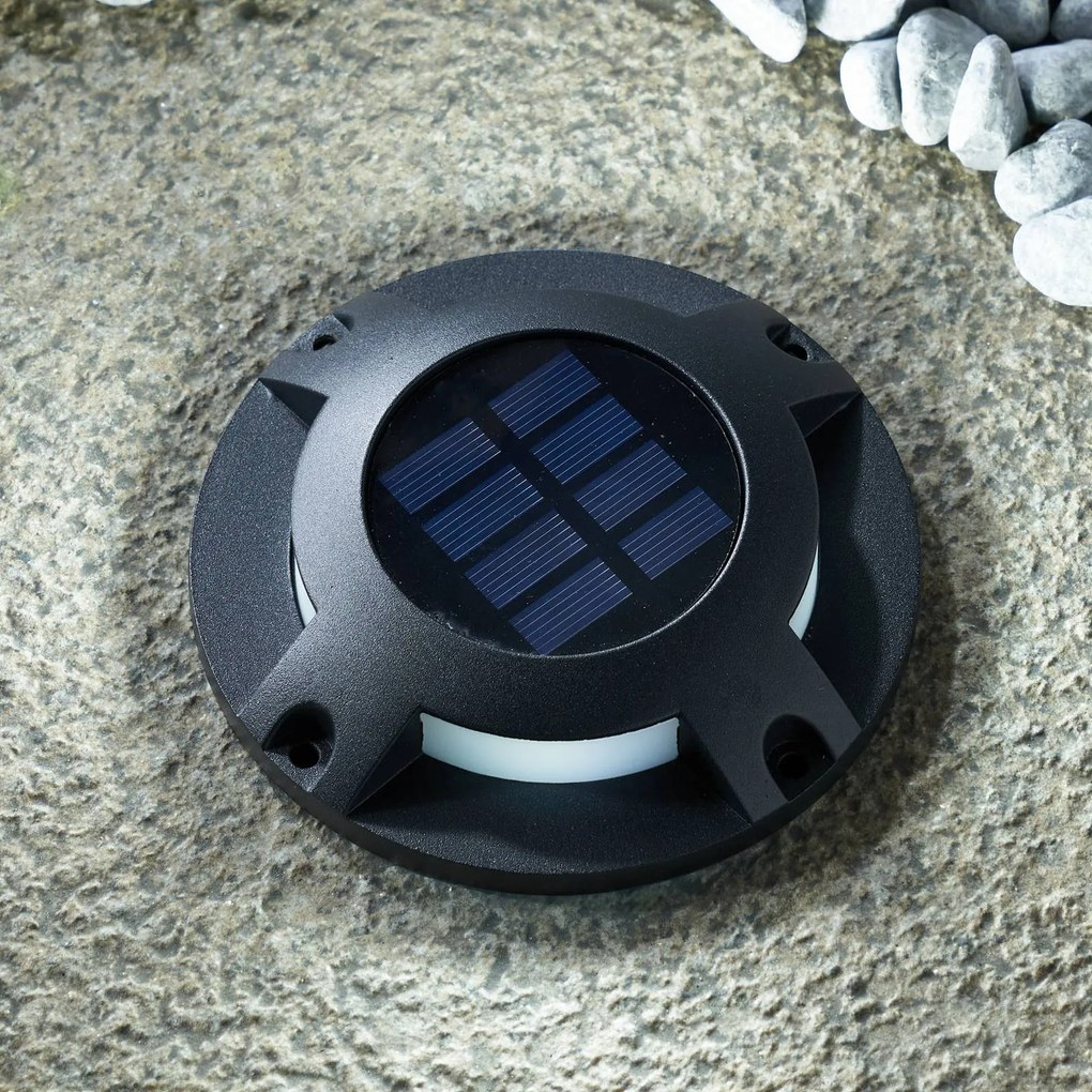 Prios, faretto da pavimento a energia solare Selius, grigio scuro, IP67