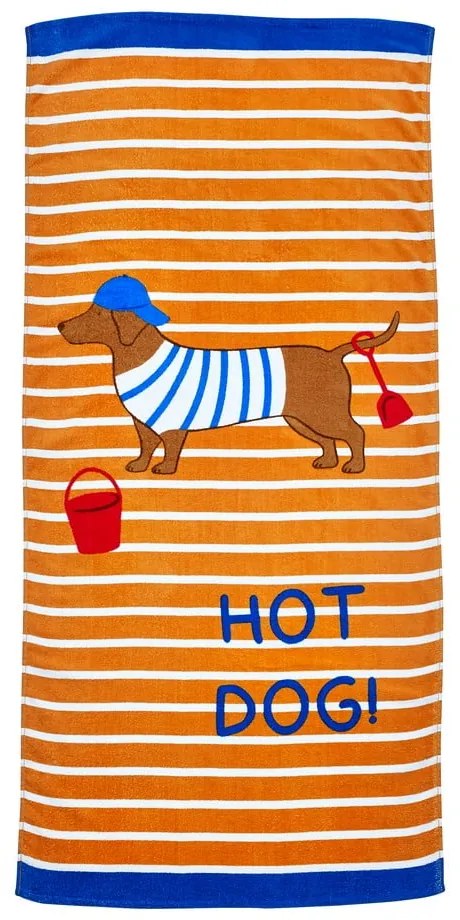 Telo mare arancione in cotone 76x160 cm Hot Dog – Catherine Lansfield