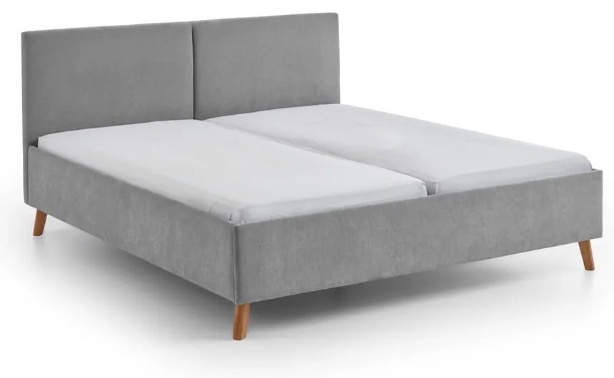 Letto matrimoniale imbottito grigio con rete inclusa 160x200 cm Piano – Meise Möbel