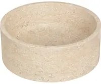 Lavabo da Appoggio in Marmo Cerchio Beige diametro 40 alto 15 cm