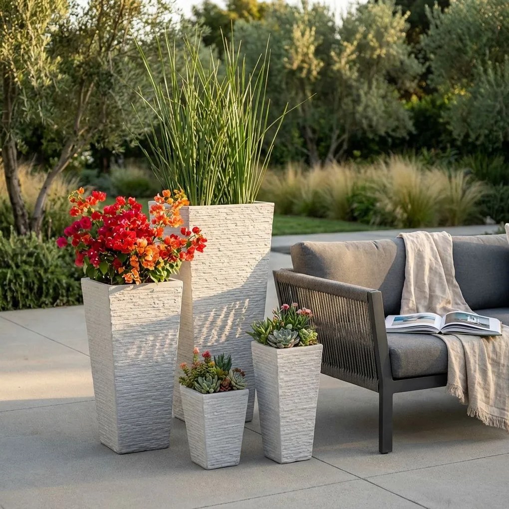 GIGLI - set di 4 vasi da giardino