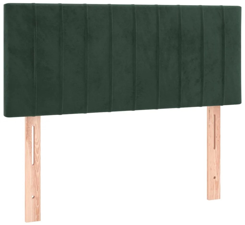 Testiera verde scuro 100x5x78/88 cm in velluto