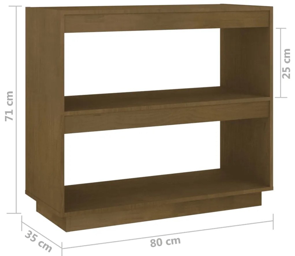 Libreria Marrone Miele 80x35x71 cm in Legno Massello di Pino