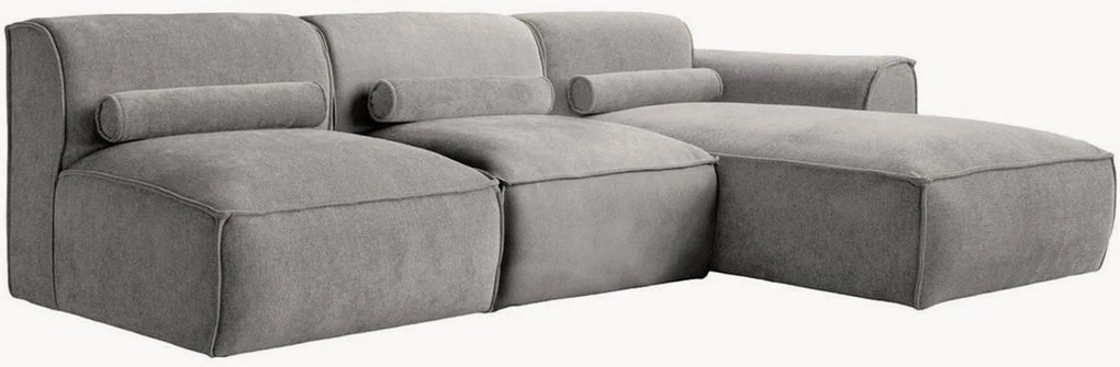 Divano angolare componibile 3 posti in ciniglia Flex Felix