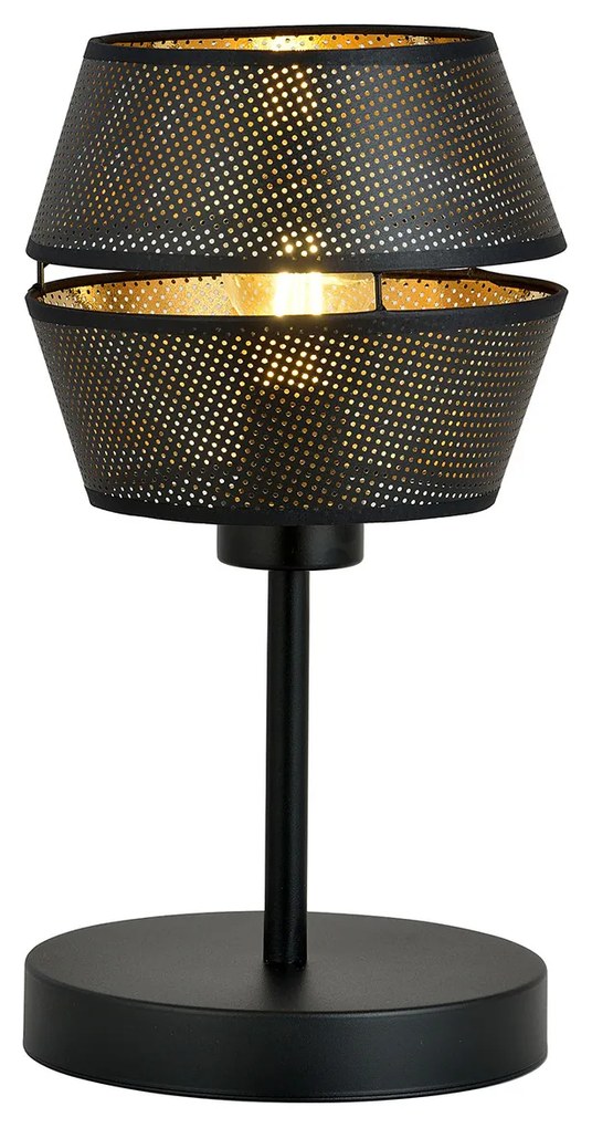 Lumetto Contemporaneo 1 Luce Enea In Metallo Nero E Oro