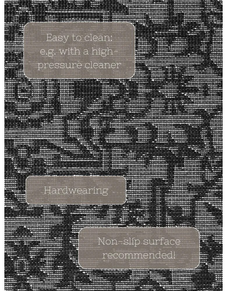 Tappeto da interno/esterno bianco e nero 200x290 cm Duet Kona – NORTHRUGS