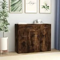 Credenza Rovere Fumo 88x30x70 cm in Legno Ingegnerizzato 815366