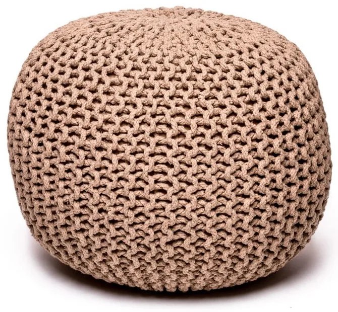 Poggiapiedi marrone chiaro con rivestimento in lavorato a maglia Jagger – Bonami Essentials