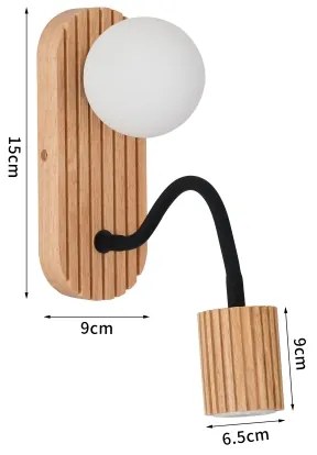 Brilagi - Lampada da parete MODERN WOOD 1xG9/5W/230V + 1xGU10/8W in legno