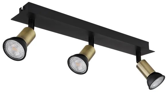 Globo 57998-3B - Faretto DREW 3xGU10/35W/230V nero/ottone