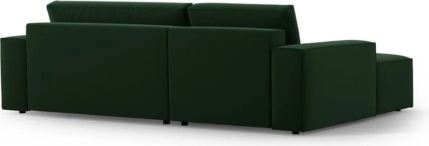 Divano angolare verde scuro allungabile/con contenitore (con penisola a sinistra/con chaise lounge) con rivestimento in velluto Jodie – Micadoni