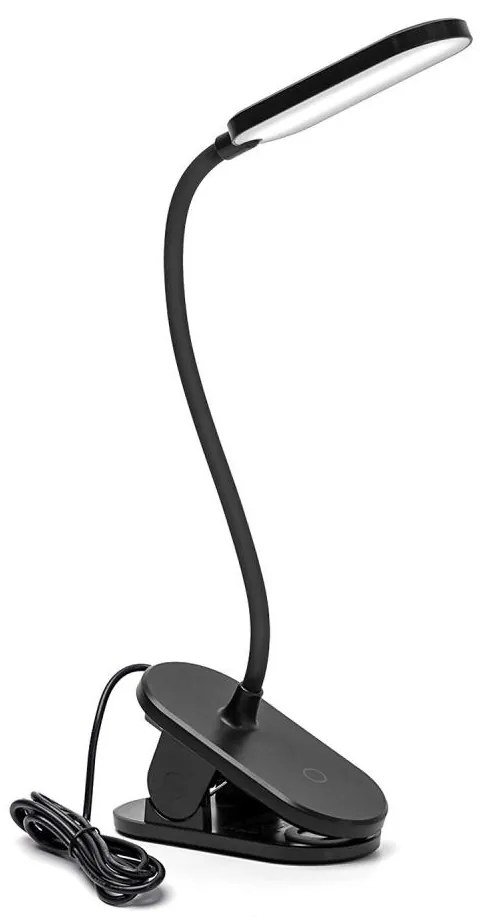 Aigostar - Lampada da tavolo LED dimmerabile con clip LED/2,5W/5V nero