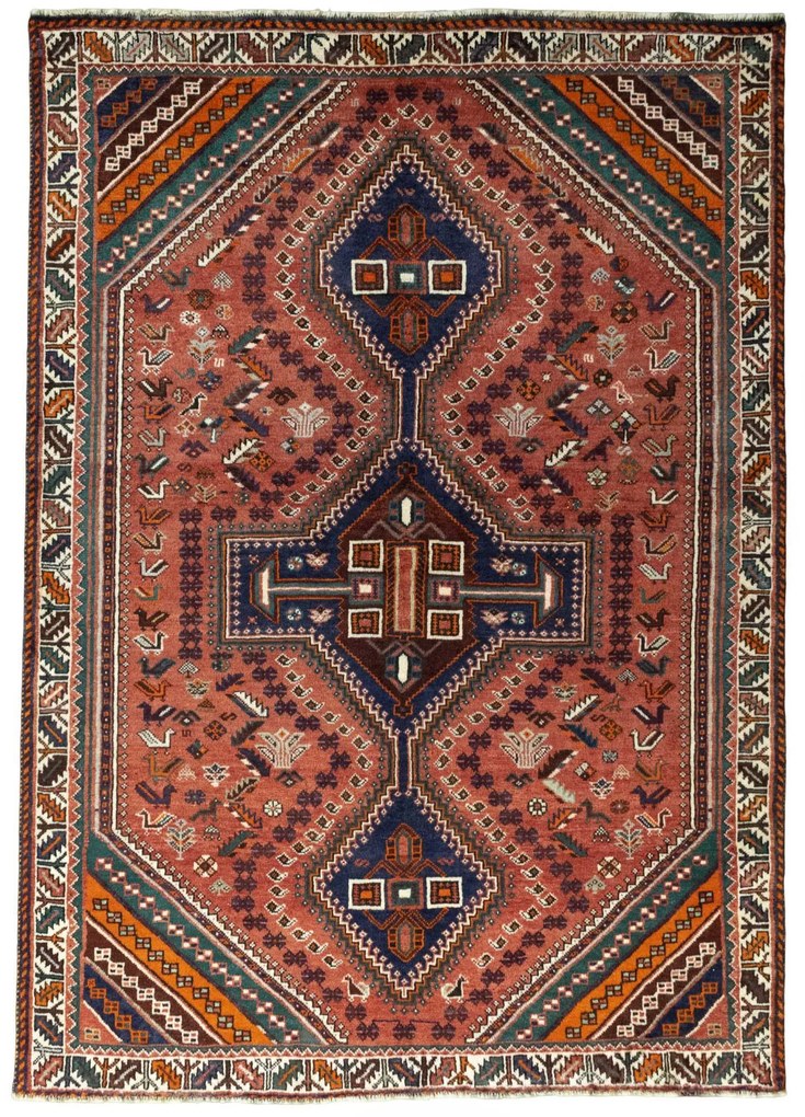Shiraz Tappeto persiano 180 x 250 Rosso (Iran) Annodato A Mano