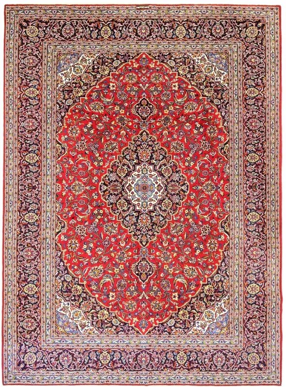 Kashan Tappeto persiano 300 x 410 Rosso (Iran) Annodato A Mano