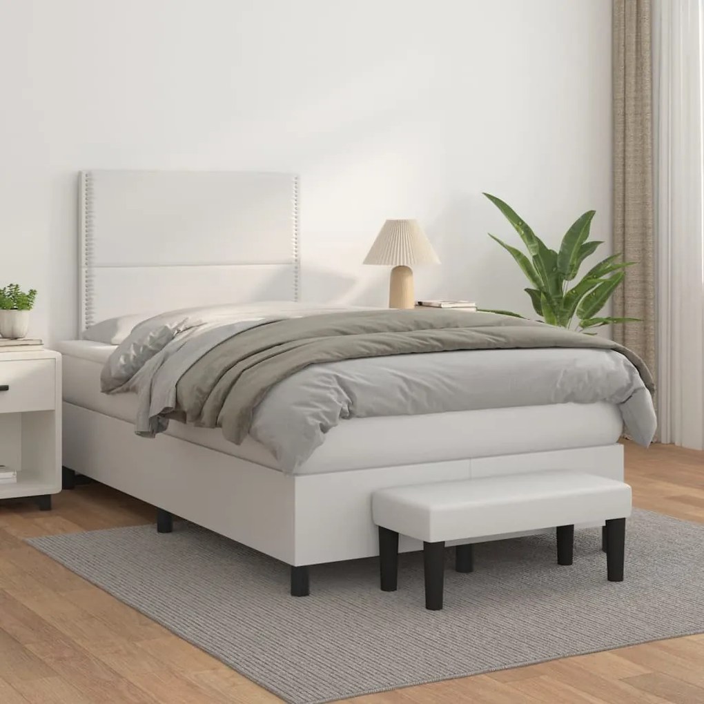 Giroletto A Molle Con Materasso Bianco 120x200 Cm İn Similpelle /