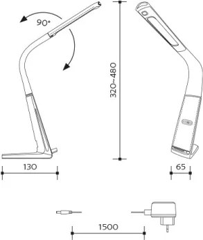 Lampada da tavolo LED dimmerabile con ricarica wireless LORD EVO LED/8W/230V bianca