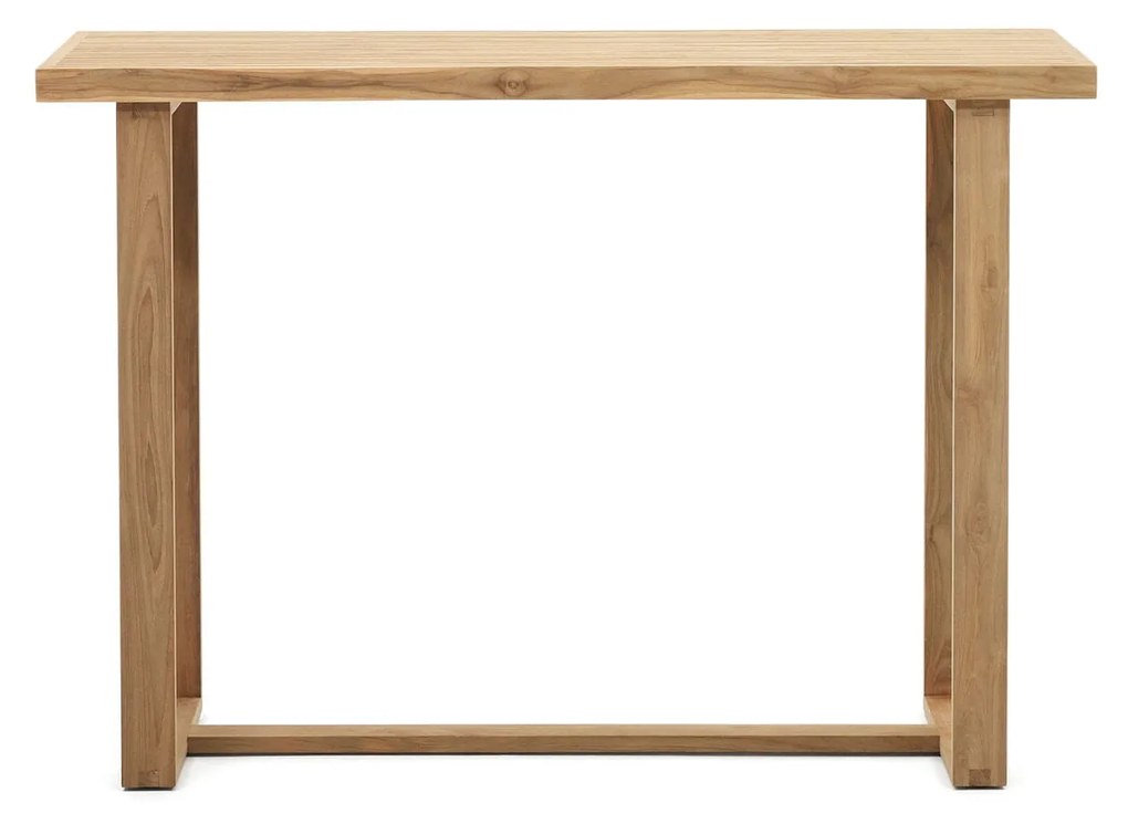 Kave Home - Tavolo alto Canadell 100% outdoor in legno massiccio di teak riciclato 140 x 70 cm