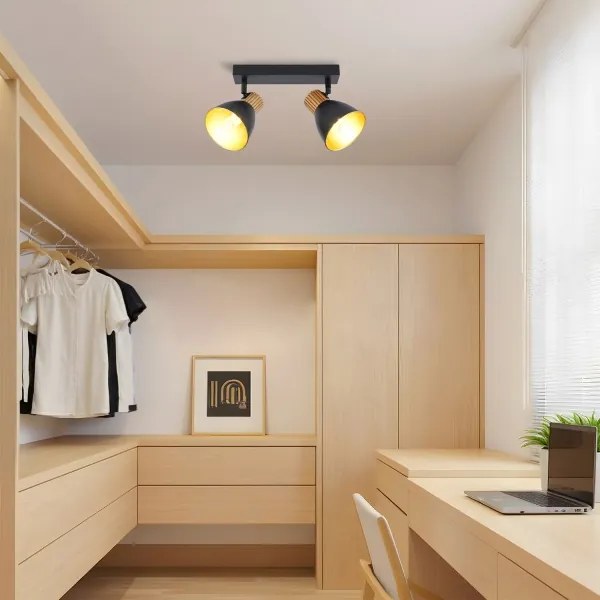 Brilagi - Faretto ODENSE 2xE14/10W/230V legno/nero