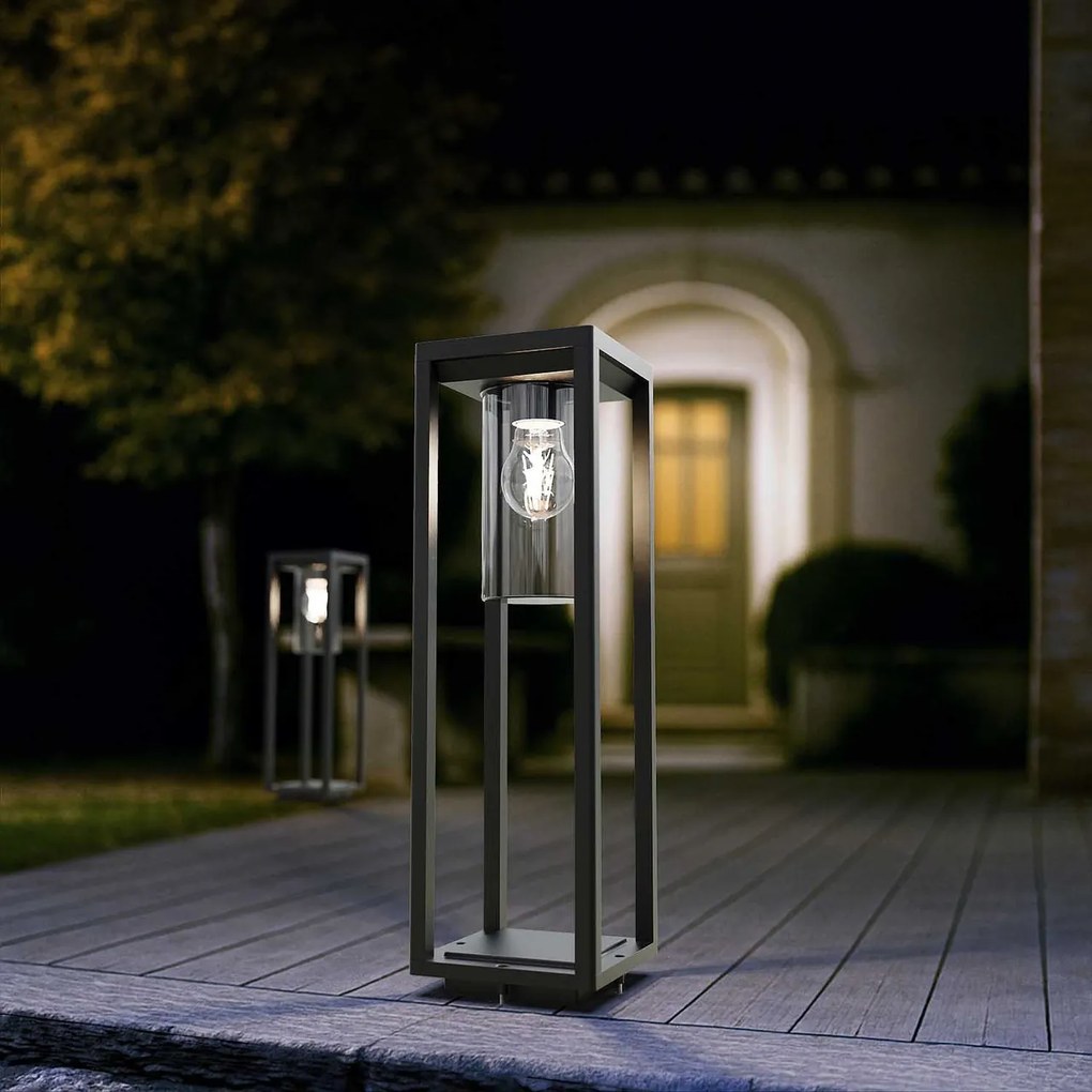 Paletto Lanterna NERO 50cm E27 - SERIE VIMO -